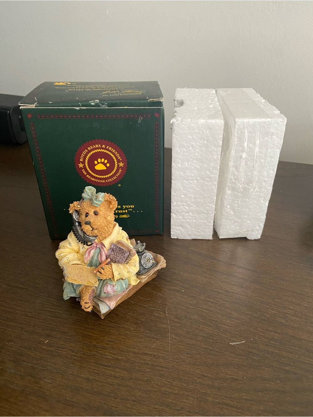Boyds Bears & Friends 2001 Bearstone Collection Ineeda Break Resin Figurine